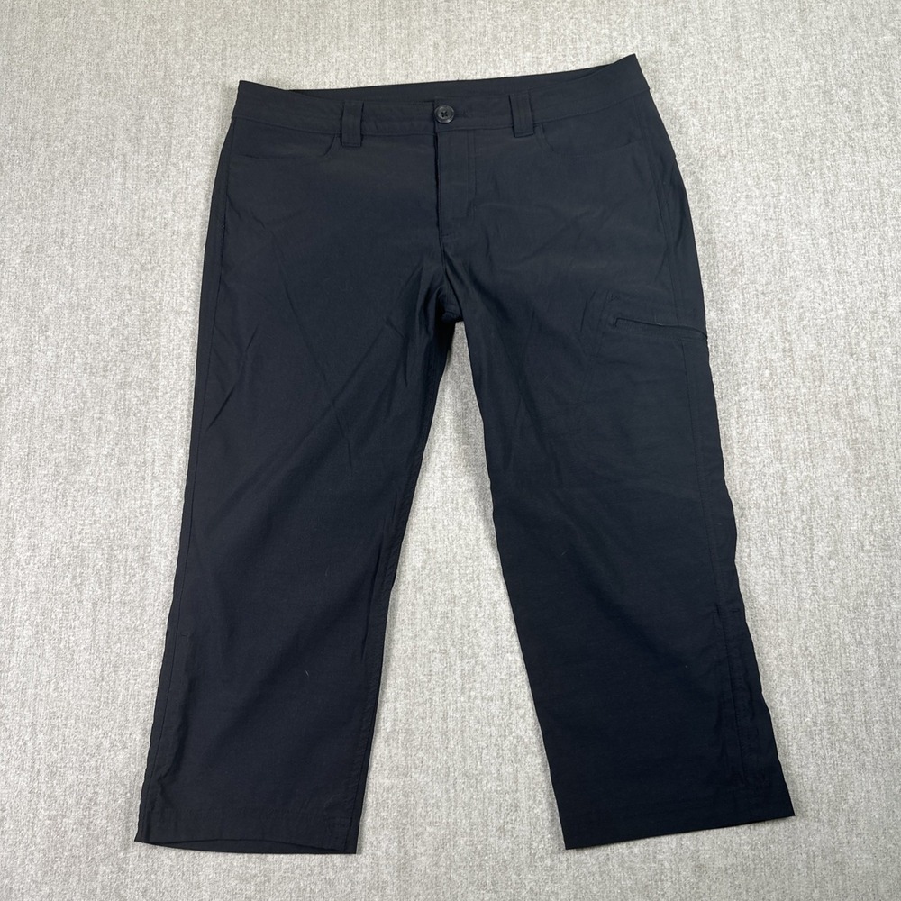 Eddie Bauer Capris Womens 8 Black Stretch Nylon‎ Outdoor Hiking Pockets